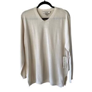 Luxury Blend by Anna Gray Womens Silk Blend Sweater Opal Size M NWT Minimalist